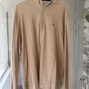 Vineyard Vines Men's Beige Zip-Up Sweater